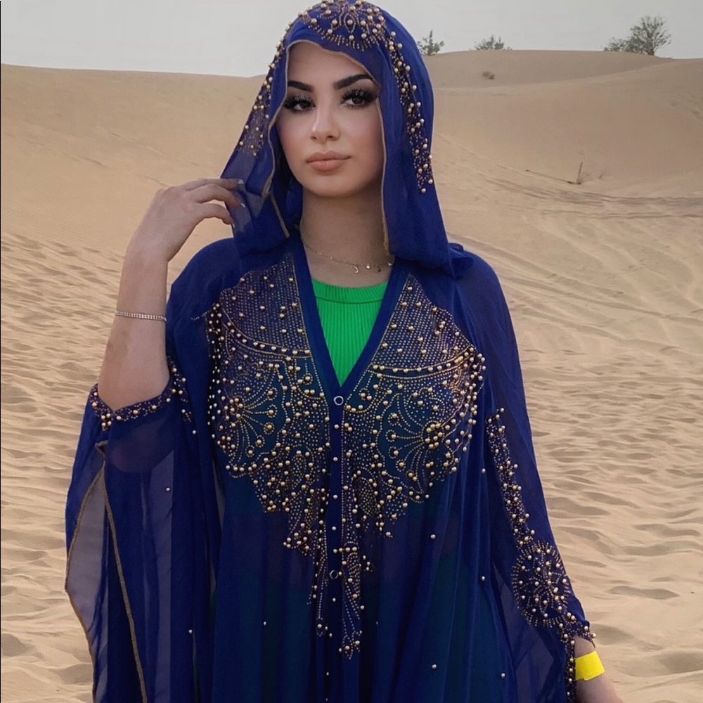 Royal Blue shear shawl hijab from Dubai (for layering)